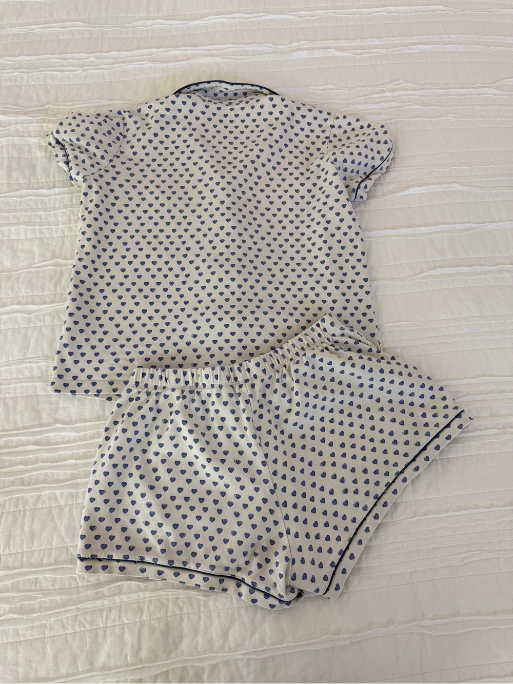 Roller Rabbit Blue Hearts Short-Sleeve Heart Print Pajama Set XS - Picture 3 of 4